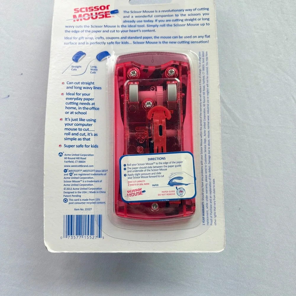 NEW Westcott Scissor Mouse Pink Zebra Paper Cutter 15527